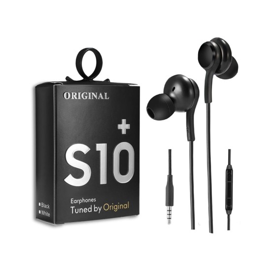 Earphones S10+ 3.5mm Plug Black Earphones S10+ 3.5mm Plug Black